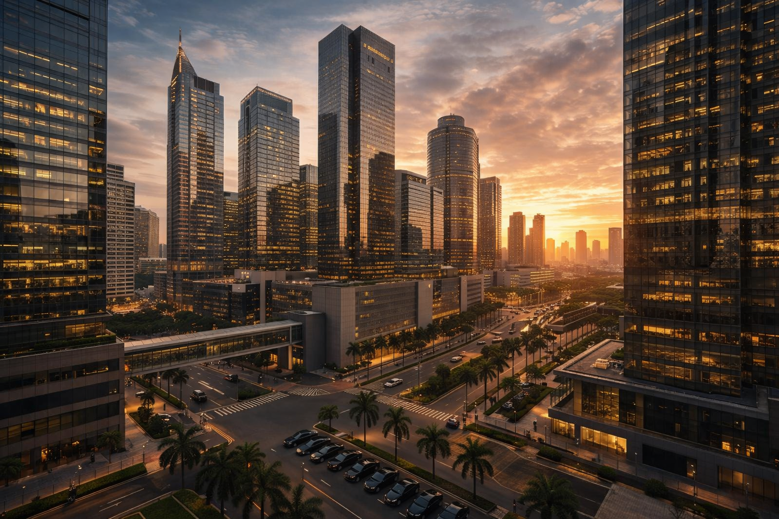 Corporate district representing business operations